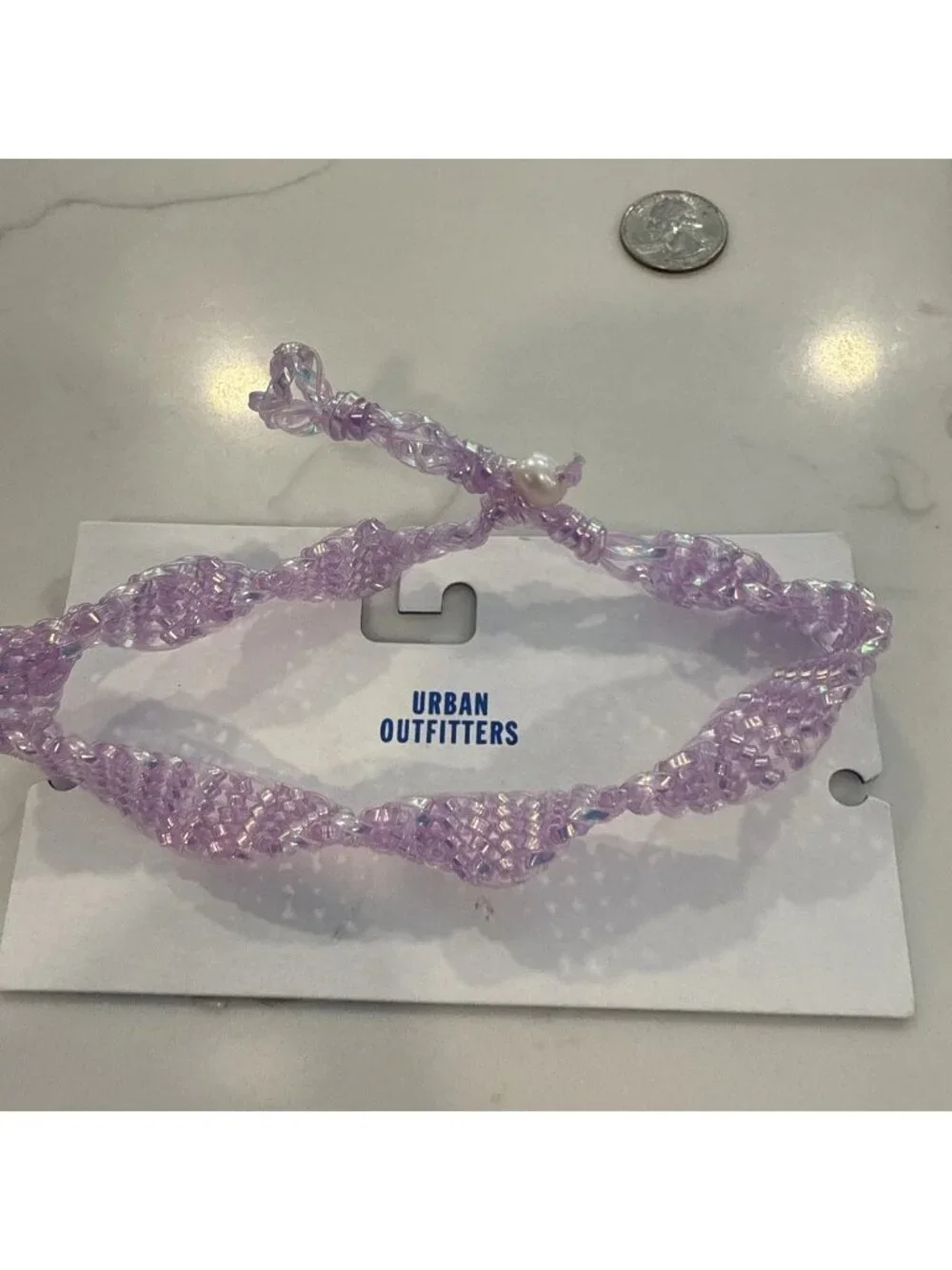 NWT Urban Outfitters Lavender Plastic Braided Necklace Choker